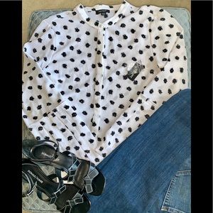 NWT!  Black & white top with a hint of sparkle